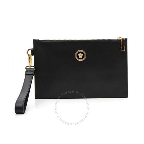 Versace Men's Black Medusa Embellished Clutch Bag DP84725 